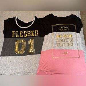 two shirts. Medium & Small